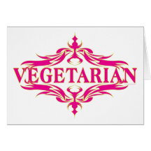 Pink Vegetarian Greeting Cards