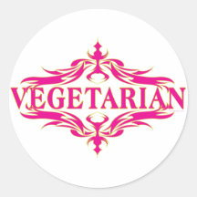 Pink Vegetarian Stickers