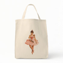 Pink Victorian Ballerina Canvas Bags
