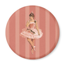 Pink Victorian Ballerina Fridge Magnet