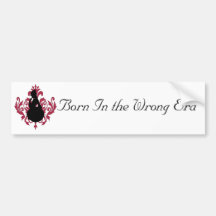 Pink Victorian Damask w/ Female Silhouette Bumper Stickers