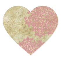 Pink Vintage Floral Envelope Seal Heart Stickers