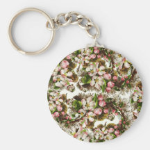 Pink Vintage Flower Bouquets Keychains