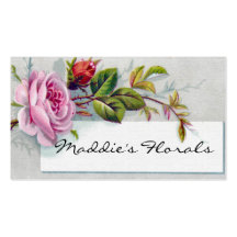 Pink Vintage Rose Business Card