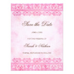 Pink vintage Save the Date wedding announcement