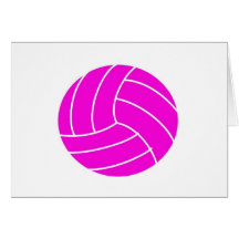 Pink Volleyball Greeting Card