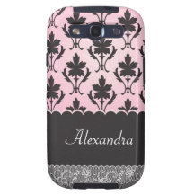 Pink wall and brown and white Laces Samsung Galaxy SIII Funda