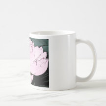 pink water lilly mug
