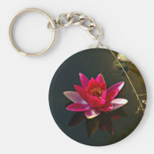 Pink Water Lily Flower Key Chains