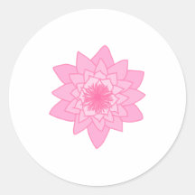 Pink Water Lily Flower. Round Sticker