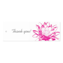 Pink Water Lily Gift Tags Business Cards