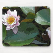 Pink Water Lily-pad Art Mouse Mats