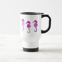 Pink Watercolor Seahorses Mug