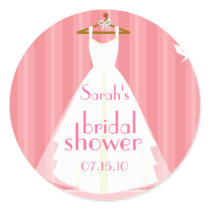 Pink Wedding Dress Bridal Shower Sticker