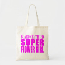 Pink Wedding Favours & Thanks : Super Flower Girl Tote Bag