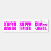 Pink Wedding Favours & Thanks : Super Flower Girl Bumper Stickers