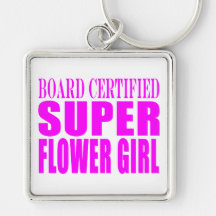 Pink Wedding Favours & Thanks : Super Flower Girl Keychains