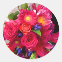Pink Wedding Floral Envelope Seal Stickers