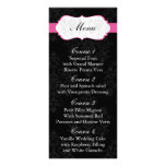 pink  Wedding menu Customized Rack Card
