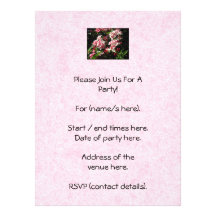 Pink Weigela Flowers. On pink. Personalized Invitation