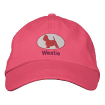 Pink Westie Embroidered Hat