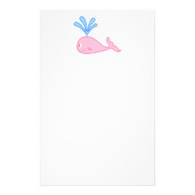 Pink Whale. Customized Stationery