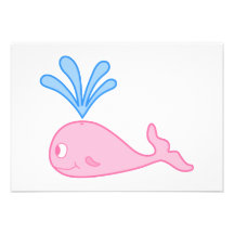 Pink Whale. Personalized Announcements