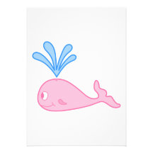 Pink Whale. Personalized Invites