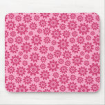 Pink whimsical flower pattern girly mousepad