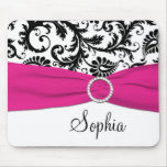 Pink, White, and Black Damask usepad