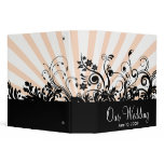 Pink White and Black Floral Binder