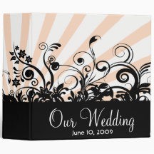 Pink White and Black Floral Binder