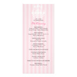 Pink & White Chandelier Striped Wedding Program Rack Card Template