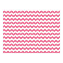 Pink white chevrons postcards