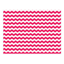 Pink white chevrons postcards