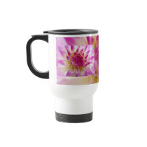 Pink White Dahlia Flower coffee mug gifts