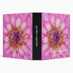 Pink & White Dahlia Vinyl Binder
