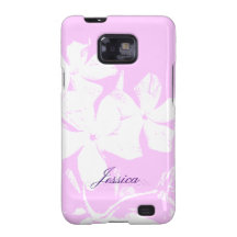 Pink & White Floral Personalized Samsung Galaxy Ca Samsung Galaxy S Cases