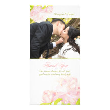 Pink + White Floral Wedding Thank You Photocards Photo Cards