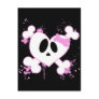 PINK & WHITE HEART SKULL POSTCARDS