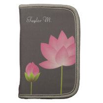 Pink white lotus flowers modern slate grey zen planners