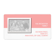 Pink & White Photo Shipping Label