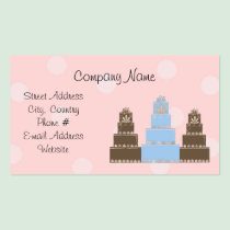 Pink White Polka Dot Designer Cakes business cards