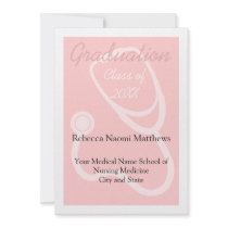 Pink/White Women's Health Graduation Announcement