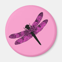 Pink Winged Dragonfly Magnets