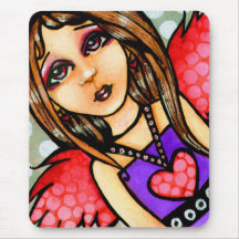 Pink Winged Fairy Fantasy Mousepad