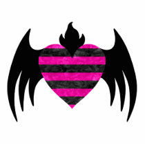 Pink winged heart cute punk emo photo cutout