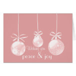 Pink Wishing Peace & Joy Christmas Card