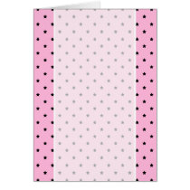 Pink with little black stars. greeting cards