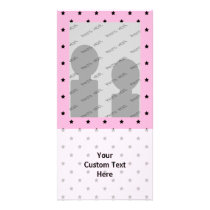 Pink with little black stars. photo card template